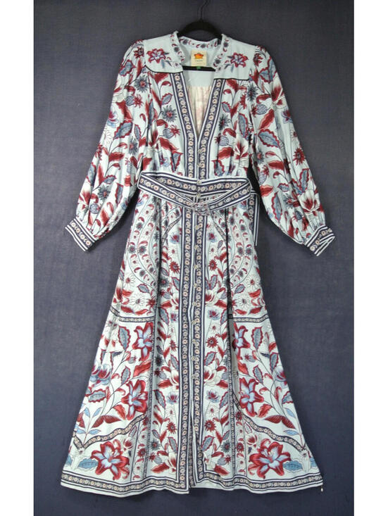 NEW, Farm Rio Marcelle Soft Blue Maxi Dress in Blue Sz M #MD1578 - Picture 5 of 9